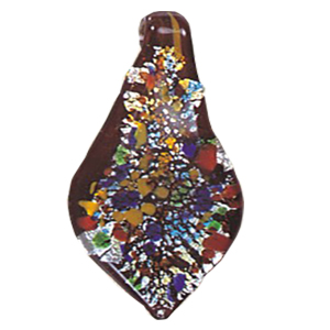 Silver Foiled Glass Pendants 12013