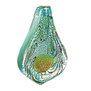 Silver Foiled Glass Drop Pendants 12020