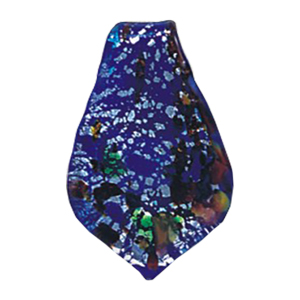 Silver Foiled Glass Drop Pendants 12028