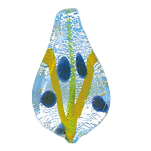 Silver Foiled Glass Drop Pendants 12022