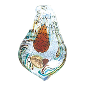 Silver Foiled Glass Drop Pendants 12025