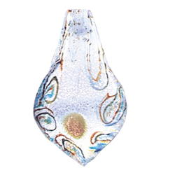 Silver Foiled Glass Drop Pendants 12029