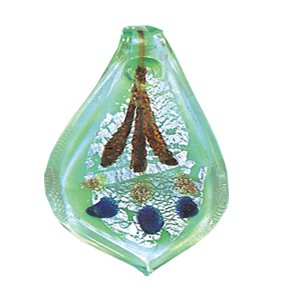 Silver Foiled Glass Drop Pendants 12031