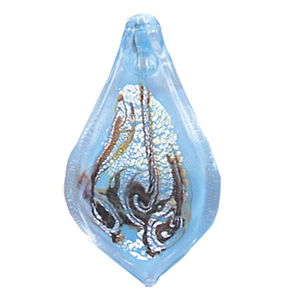Silver Foiled Glass Drop Pendants 12034