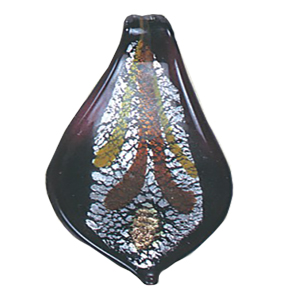 Silver Foiled Glass Drop Pendants 12036