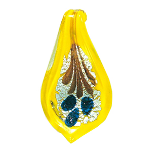 Silver Foiled Glass Drop Pendants 12037
