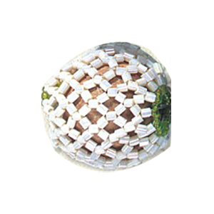 Crochet wrapped Wood Beads 11814