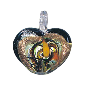 Silver Foiled Glass Heart Pendants 11968