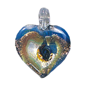 Silver Foiled Glass Heart Pendants 11971