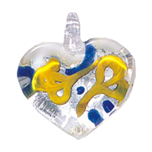 Silver Foiled Glass Heart Pendants 11975