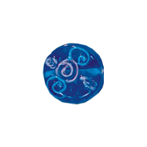 Stringer and Dotted Color lined fancy decorated flat Round Glass Beads 14008