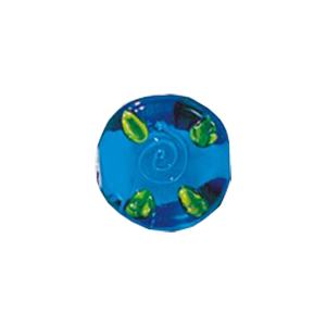 Stringer and Dotted Color lined fancy decorated flat Round Glass Beads 14010