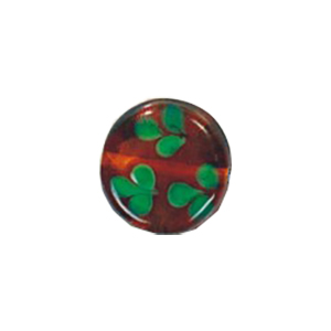 Stringer and Dotted Color lined fancy decorated flat Round Glass Beads 14014