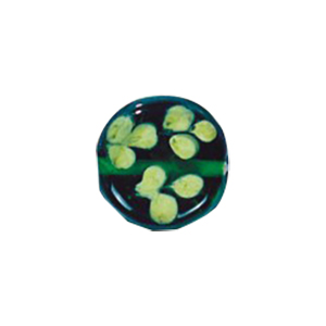 Stringer and Dotted Color lined fancy decorated flat Round Glass Beads 14015