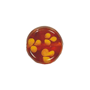 Stringer and Dotted Color lined fancy decorated flat Round Glass Beads 14016