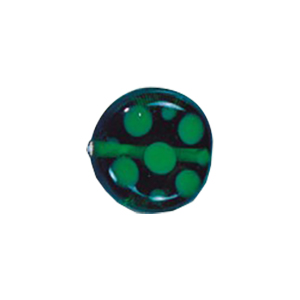Stringer and Dotted Color lined fancy decorated flat Round Glass Beads 14018