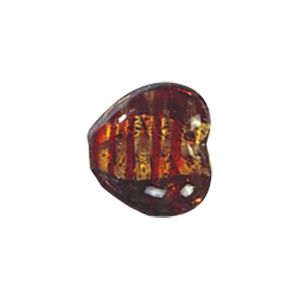Lampworked Silver foiled Glass Heart Beads 14232