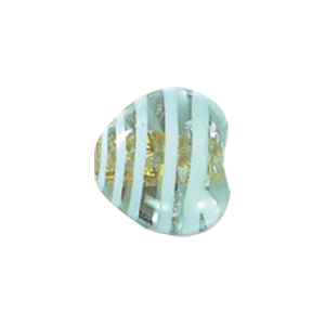 Lampworked Silver foiled Glass Heart Beads 14233