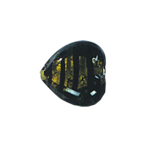Lampworked Silver foiled Glass Heart Beads 14239