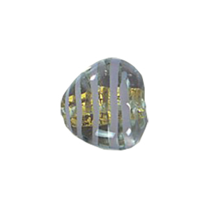 Lampworked Silver foiled Glass Heart Beads 14243
