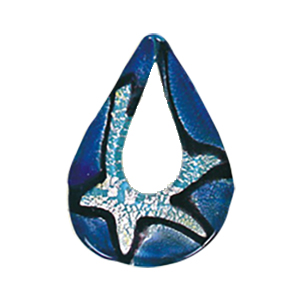 Silver foiled Glass Pendants 14473