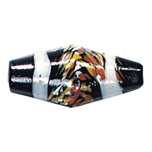 Printed and Striped large Furnace Glass Beads 15021