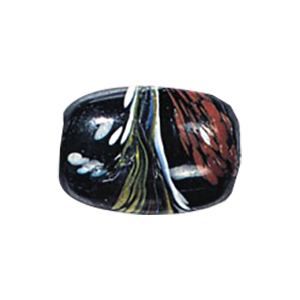 Printed and Striped large Furnace Glass Beads 15029