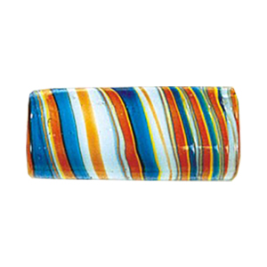 Feathered and Striped large Furnace Glass Beads 15163