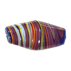 Feathered and Striped large Furnace Glass Beads 15168