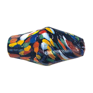 Printed Striped Venetian large Furnace Glass Beads 15181