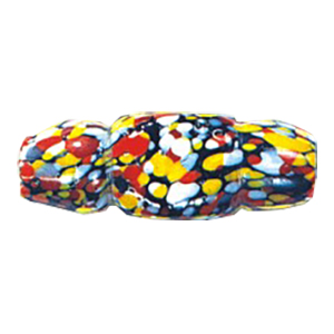 Printed Striped Venetian large Furnace Glass Beads 15182