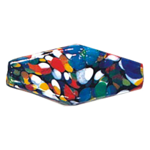 Printed Striped Venetian large Furnace Glass Beads 15184