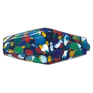 Printed Striped Venetian large Furnace Glass Beads 15187