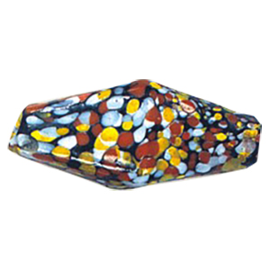 Printed Striped Venetian large Furnace Glass Beads 15188