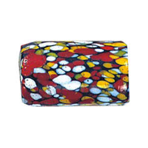 Printed Striped Venetian large Furnace Glass Beads 15195