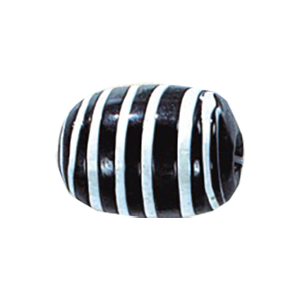 Feathered and Striped large Furnace Glass Beads 15206