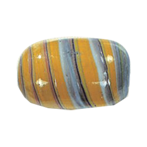 Feathered and Striped large Furnace Glass Beads 15208