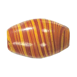 Feathered and Striped large Furnace Glass Beads 15212