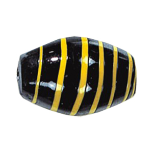 Feathered and Striped large Furnace Glass Beads 15213