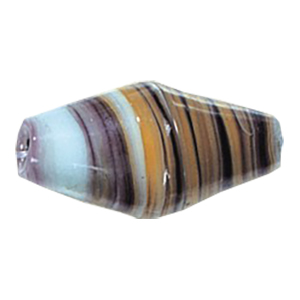 Feathered and Striped large Furnace Glass Beads 15214