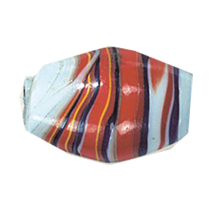 Feathered and Striped large Furnace Glass Beads 15226