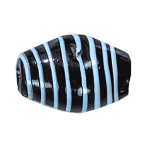 Feathered and Striped large Furnace Glass Beads 15228