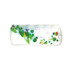 Printed Striped Venetian small   medium Furnace Glass Bead 15305
