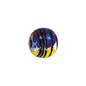 Printed Striped Venetian small   medium Furnace Glass Bead 15309