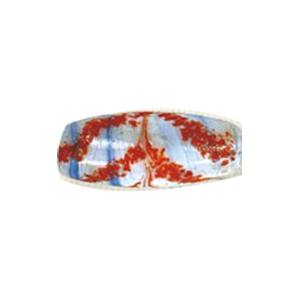 Printed Striped Venetian small   medium Furnace Glass Bead 15321