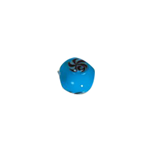 Printed Striped Venetian small   medium Furnace Glass Bead 15337