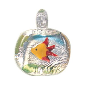 Silver foiled Glass Pendants 15441