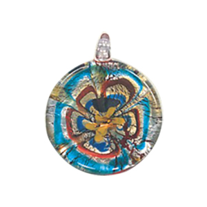Silver foiled Glass Pendants 15447