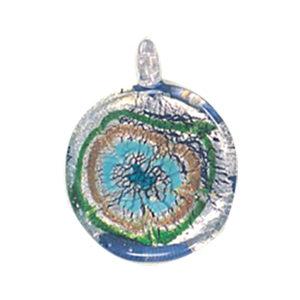 Silver foiled Glass Pendants 15451