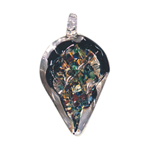 Silver foiled Glass Pendants 15455
